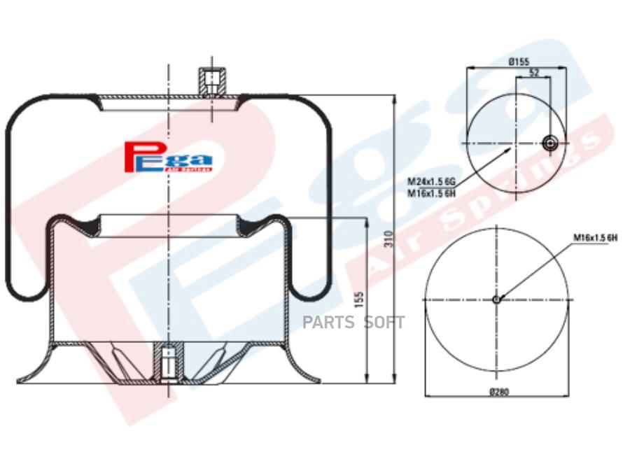 

Пневморессора HCV PEGA P104757C29