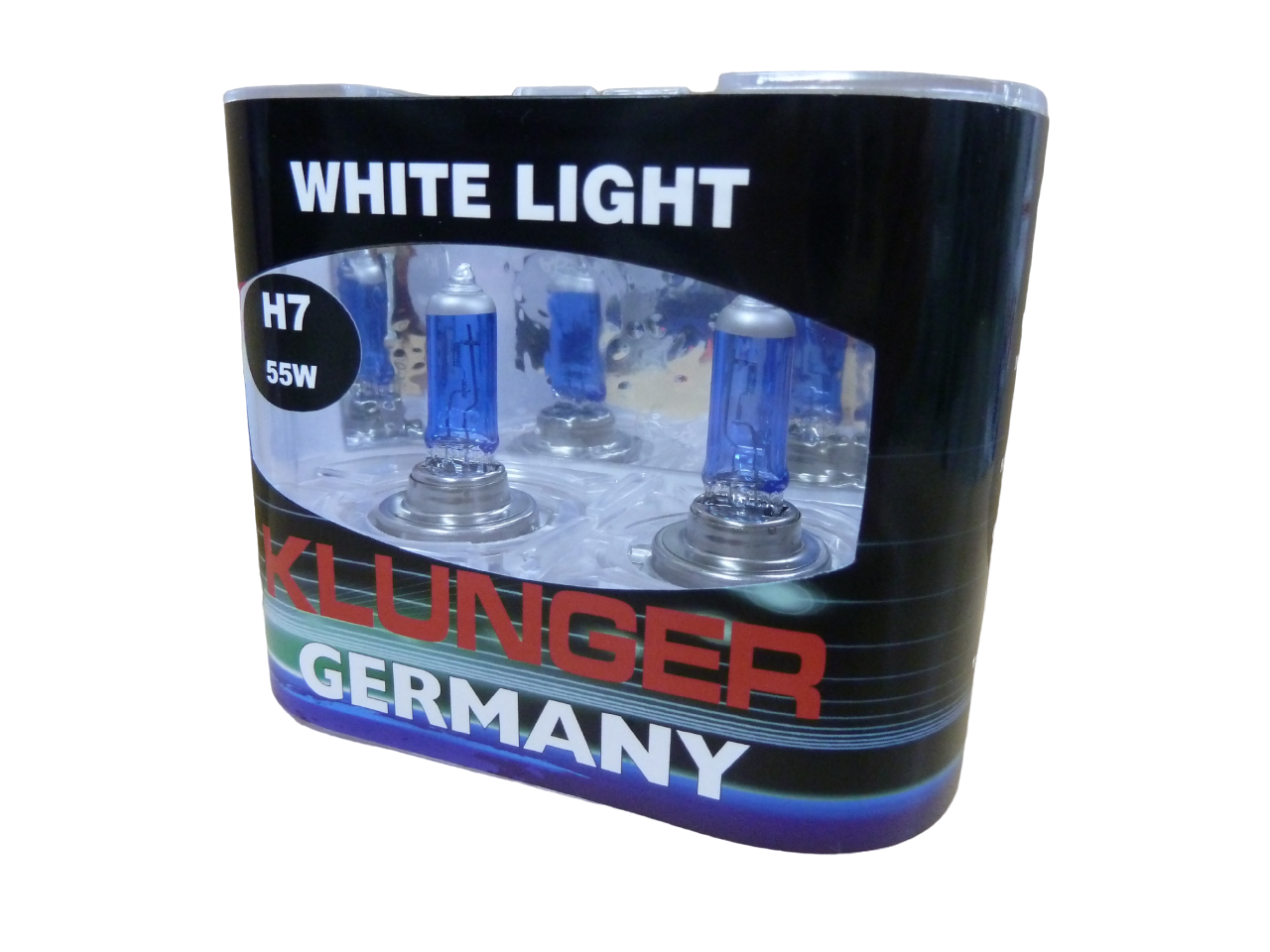 Галогеновые лампы Klunger H7 55W 12V WhiteLight (белый свет) Long Life