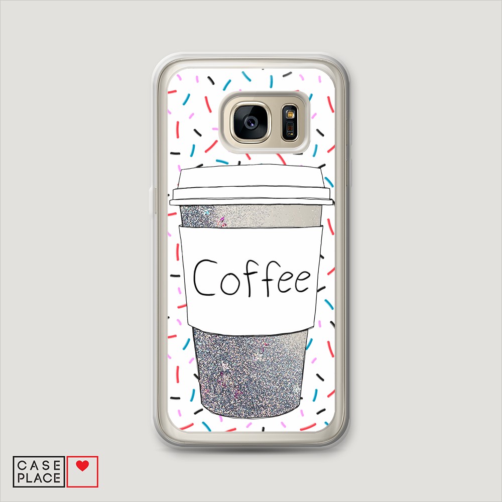 

Чехол Awog на Samsung Galaxy S7 Edge "Coffee прозрачный стакан", Разноцветный, 24691-1