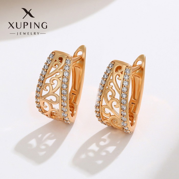 

Серьги классические из бижутерного сплава; меди XUPING 9879030, фианит, 9879030