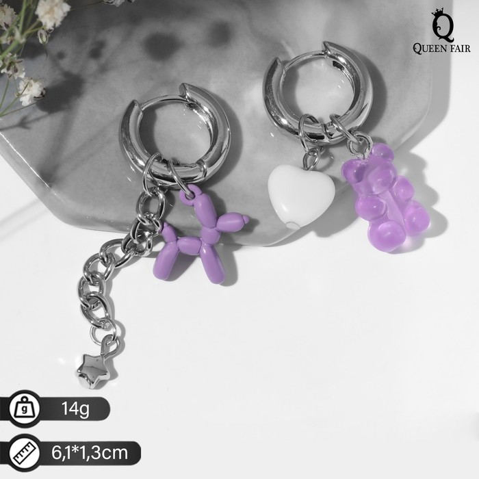 

Серьги трансформеры из бижутерного сплава Queen fair 9321631, пластик, 9321631