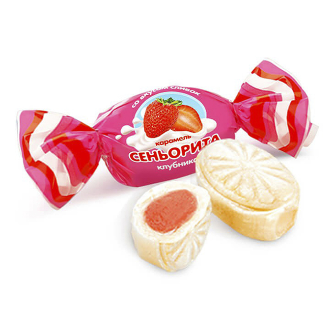 

Карамель Konti Сеньорита клубника со вкусом сливок 250 г
