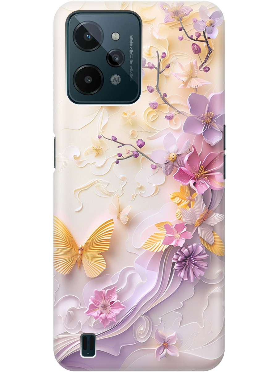 

Силиконовый чехол на Realme C31 с принтом "Оранжевые бабочки", Прозрачный;белый;оранжевый;фиолетовый, 766400323
