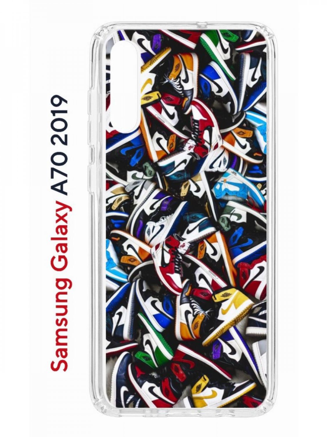 Чехол на Samsung A70 Kruche Print Кроссовки Nike Air,противоударный бампер с принтом