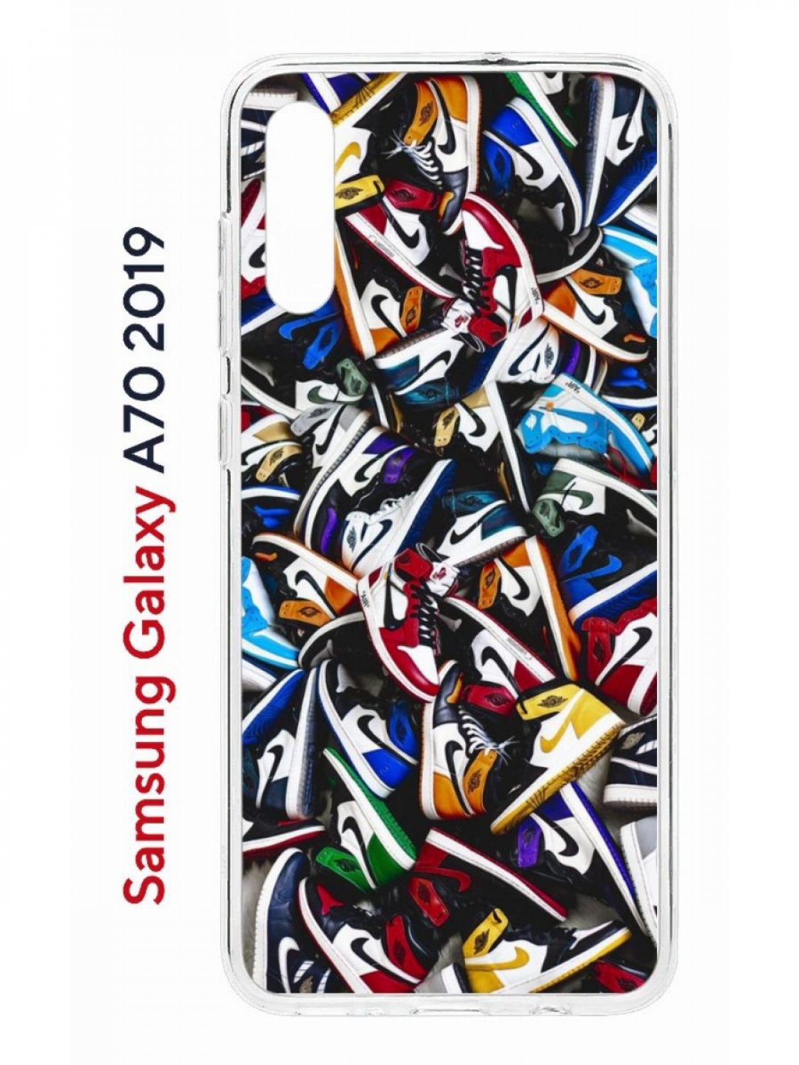 Чехол на Samsung A70 Kruche Print Кроссовки Nike Air,противоударный силиконовый бампер