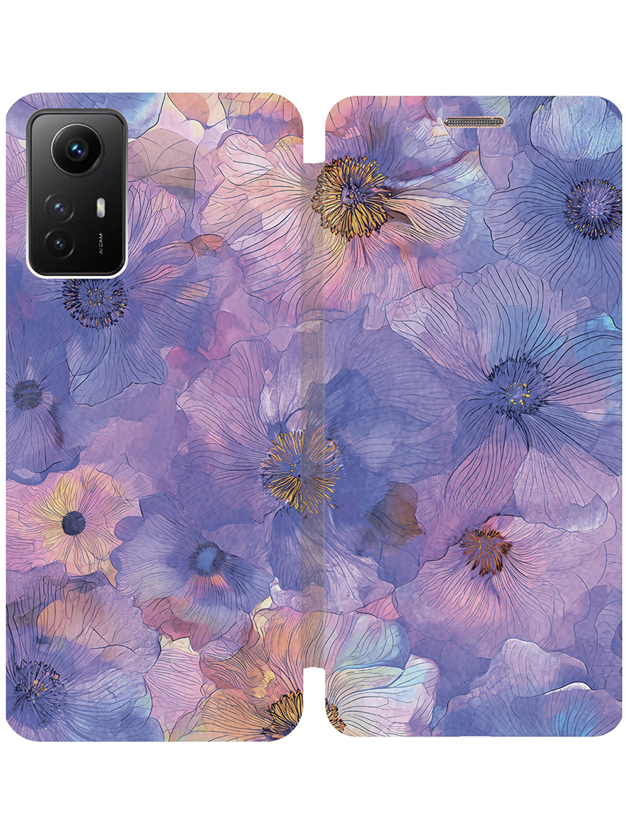 

Чехол-книжка на Xiaomi Redmi Note 12s с принтом "Фиолетовые маки" золотой, Золотистый;фиолетовый, 778676923