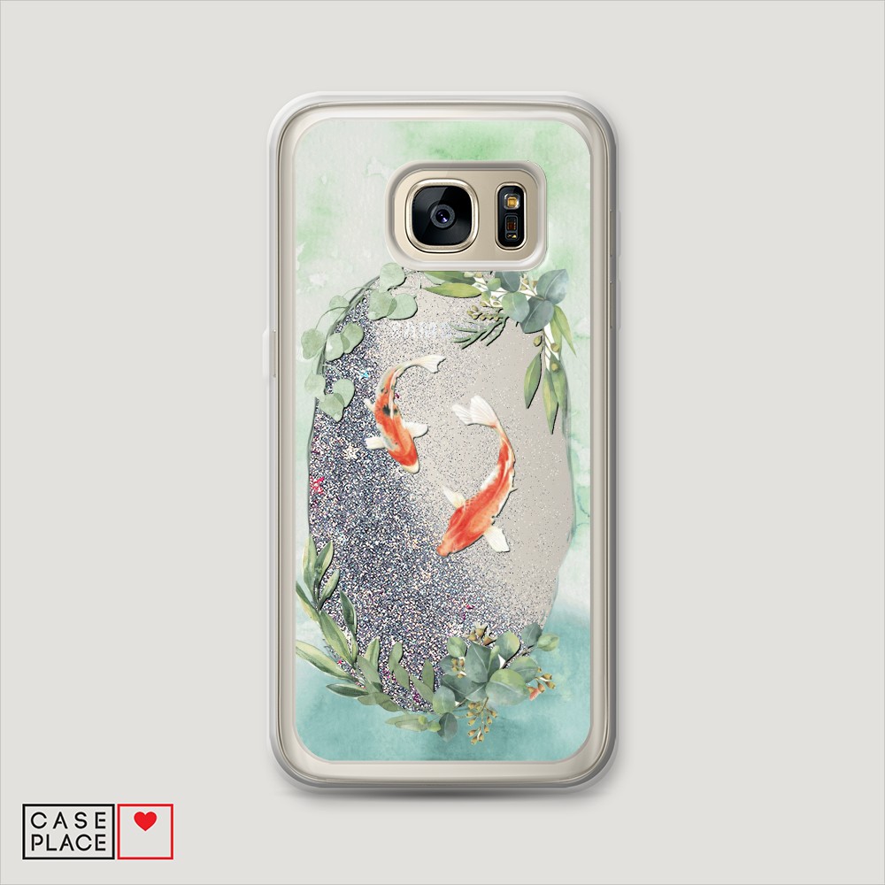 

Чехол Awog на Samsung Galaxy S7 Edge "Две золотые рыбки", Разноцветный, 24691-1