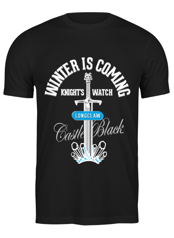 

Футболка мужская Printio Winter is coming (game of thrones) черная L, Winter is coming (game of thrones)