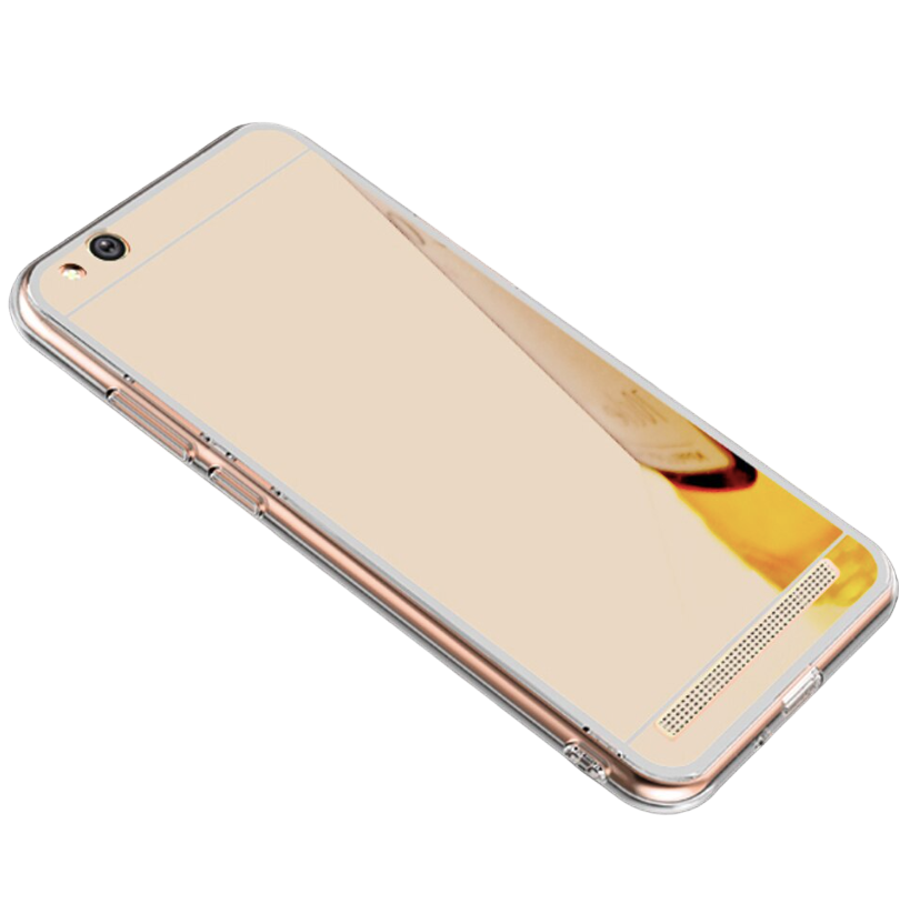 

Силиконовый чехол для Xiaomi Redmi 5A с зеркальной вставкой, Золотистый