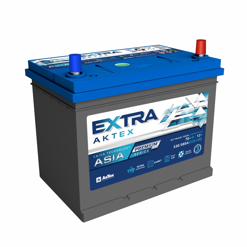 

Аккумулятор EXTRA PREMIUM ASIA 70 А/ч обратная R+ 232x175x225 EN530 A