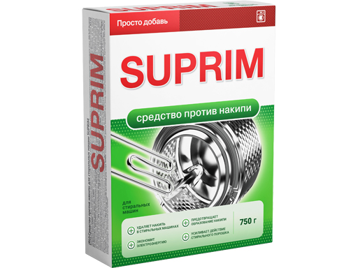 Средство против накипи Suprim для стиральных машин, 750 г средство против накипи suprim 750 г