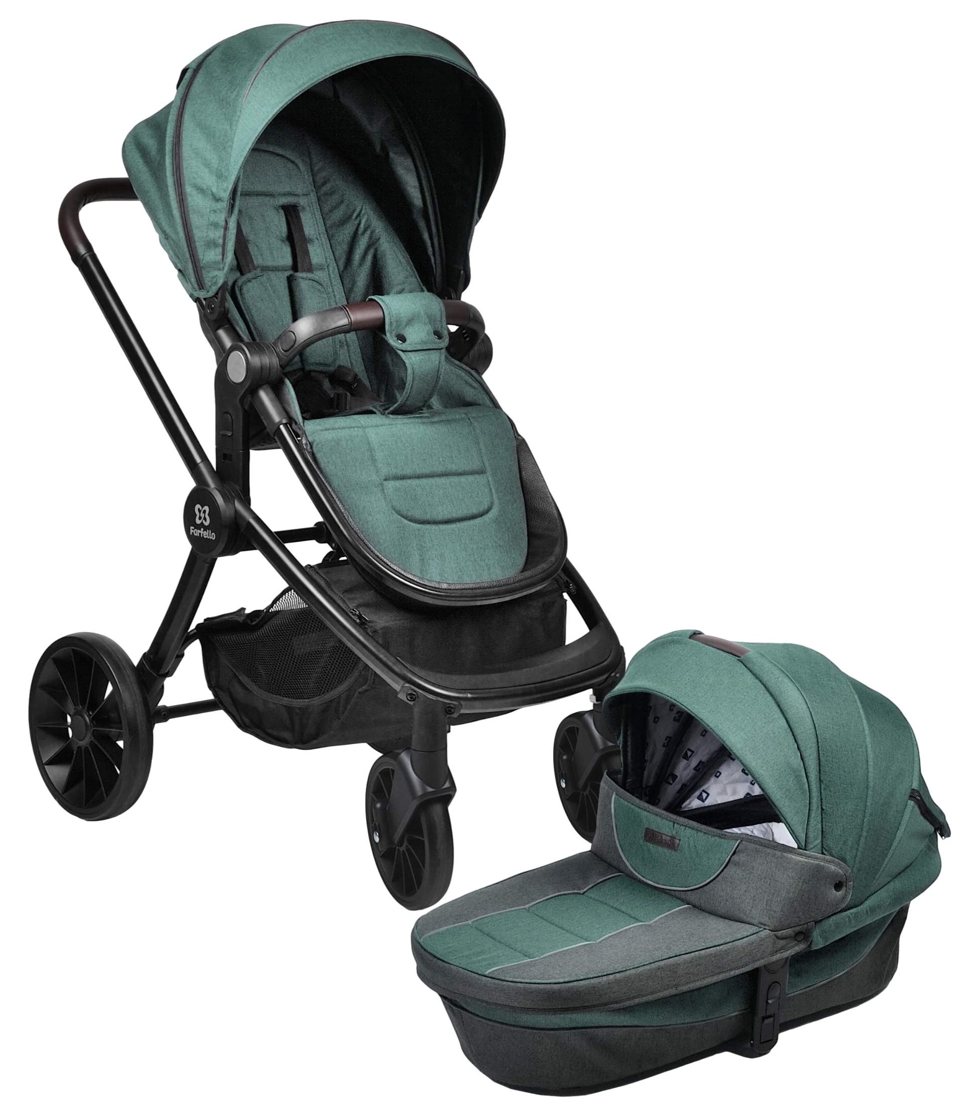 

Коляска модульная 2 в 1 Farfello Baby shell BBS изумрудный BBS-13, Baby Shell