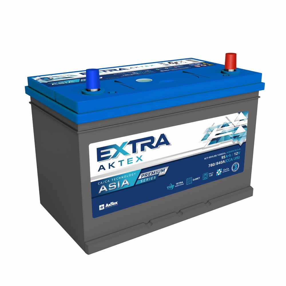 

Аккумулятор EXTRA PREMIUM ASIA 95 А/ч обратная R+ 306x175x225 EN780 A