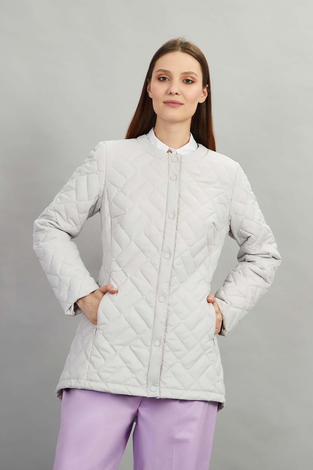 

Куртка женская Baon B0322012 серая 2XL, Серый, B0322012
