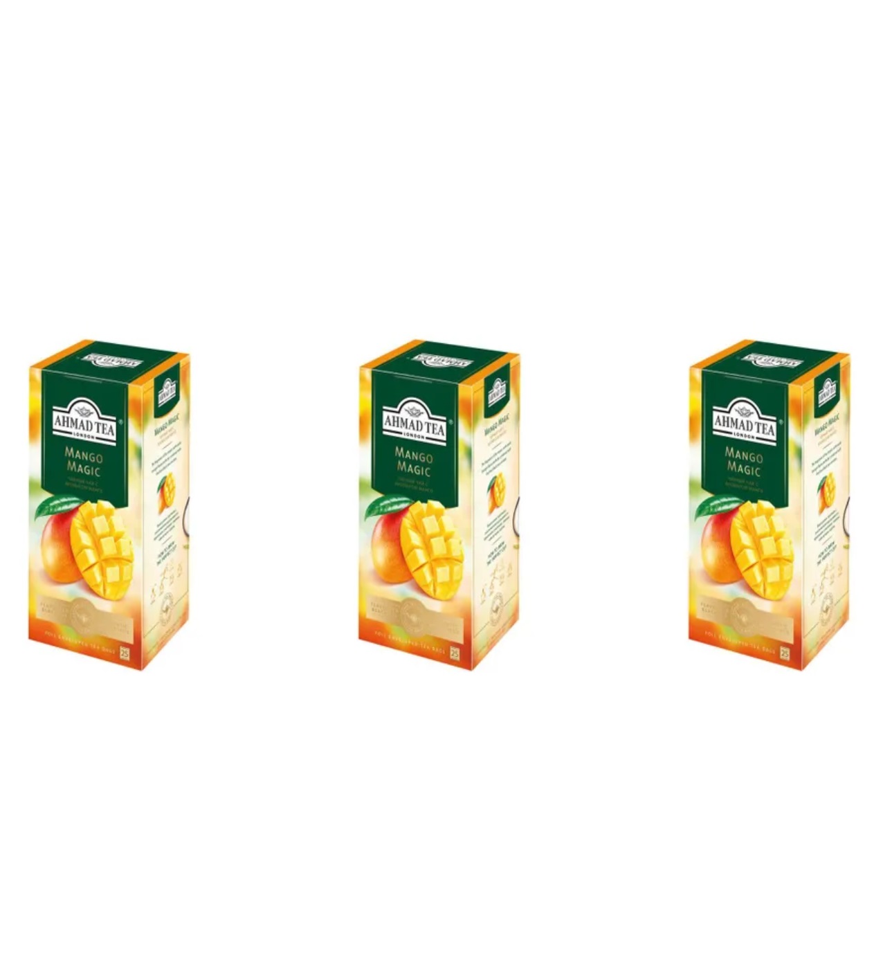 

Чай Ahmad Tea Магия Манго черный, 25 пакетов х 3 шт, манго