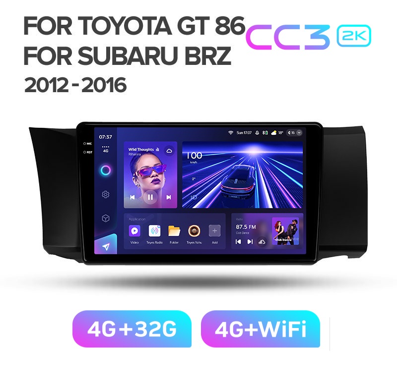Магнитола TEYES SUBARU BRZTOYOTA GT86 2012-2016 г CC3 2K 332ГБ 3389000₽