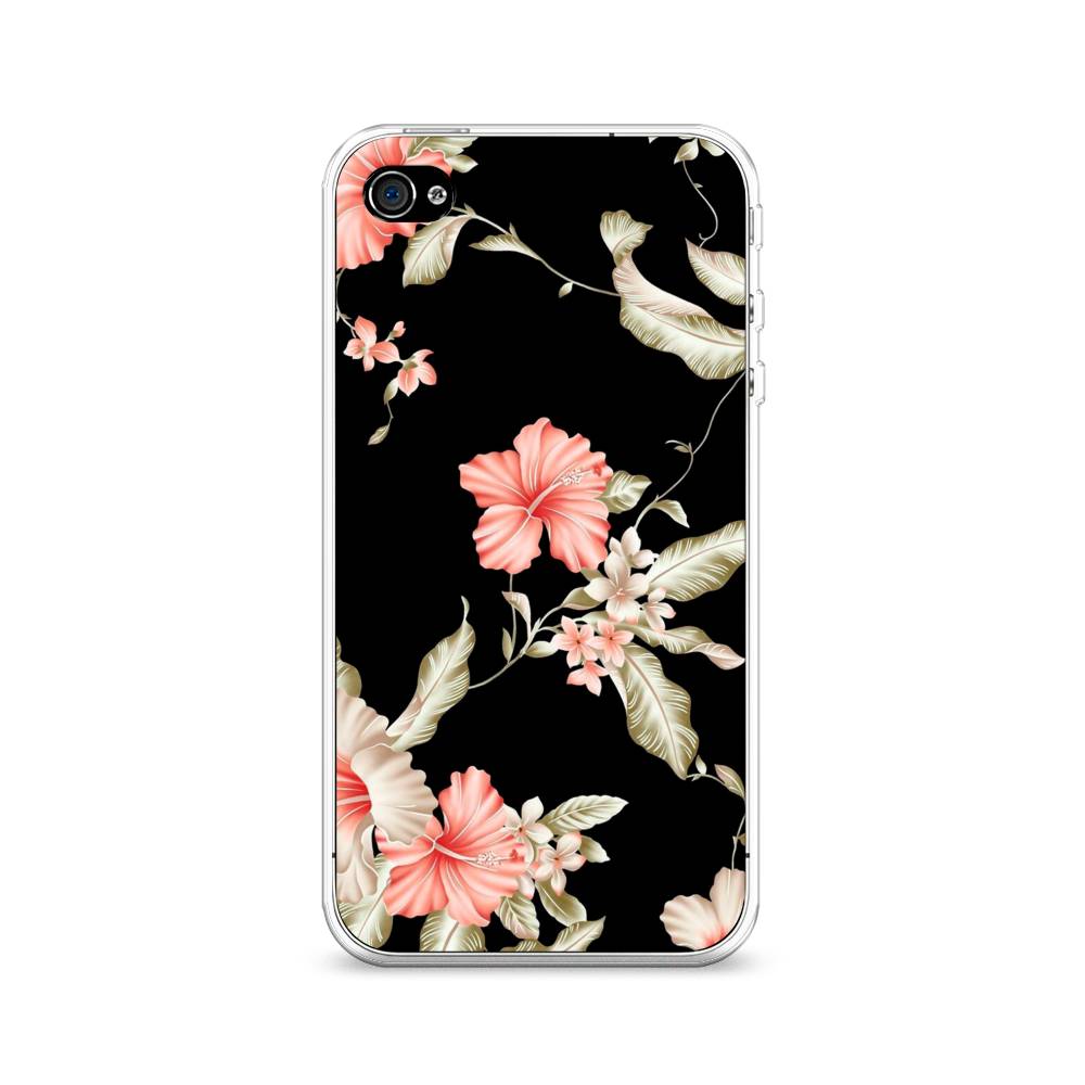 

Чехол Awog на Apple iPhone 4 / Айфон 4 "Цветы на черном", Разноцветный, 10150-8