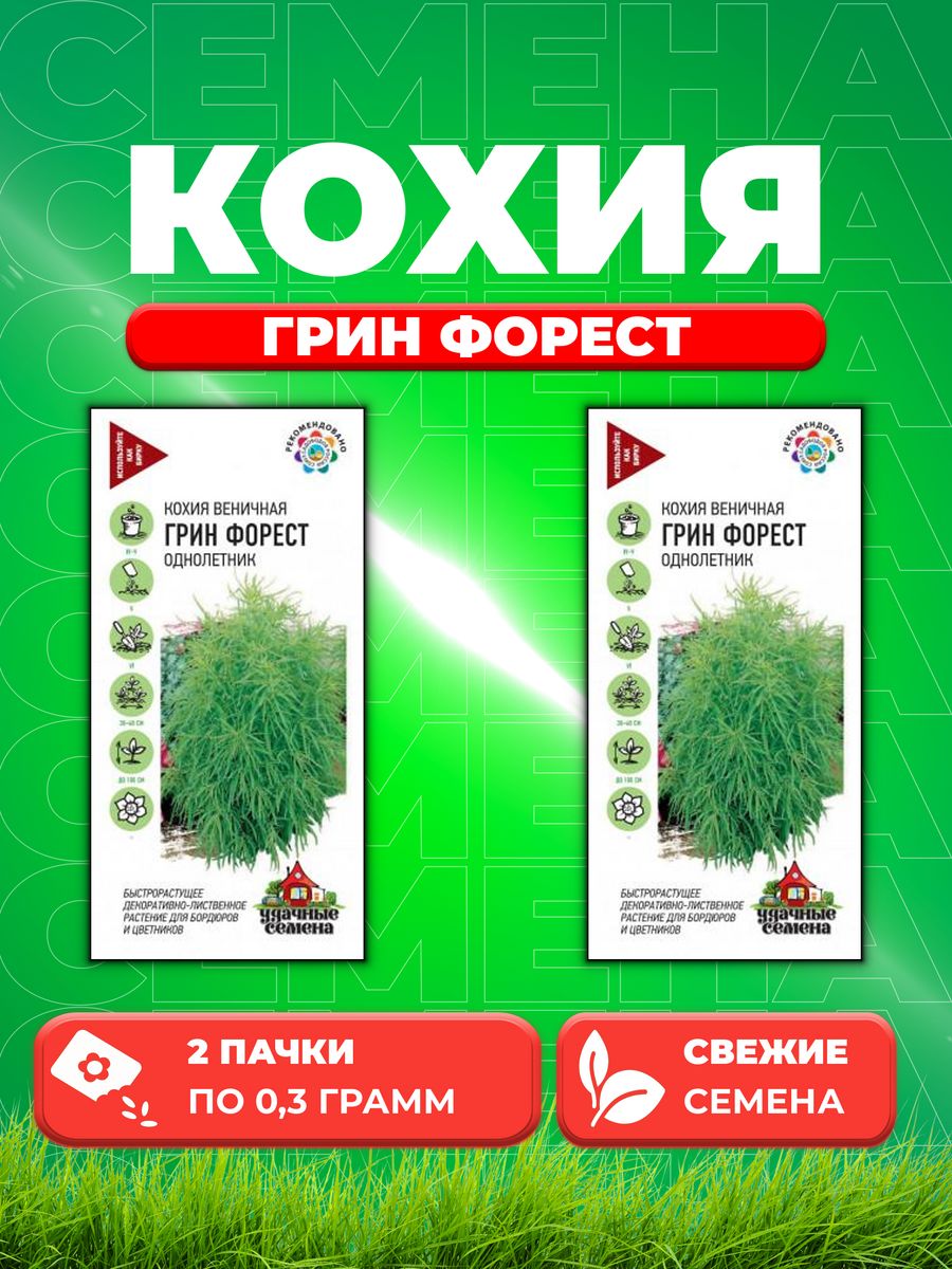 

Семена Кохия Грин Форест веничная 0,3 г Уд. с.DH 2уп