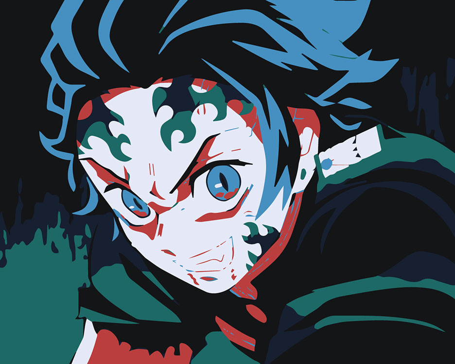 

Картина по номерам Цветное Клинок рассекающий демонов Танджиро Камадо 5