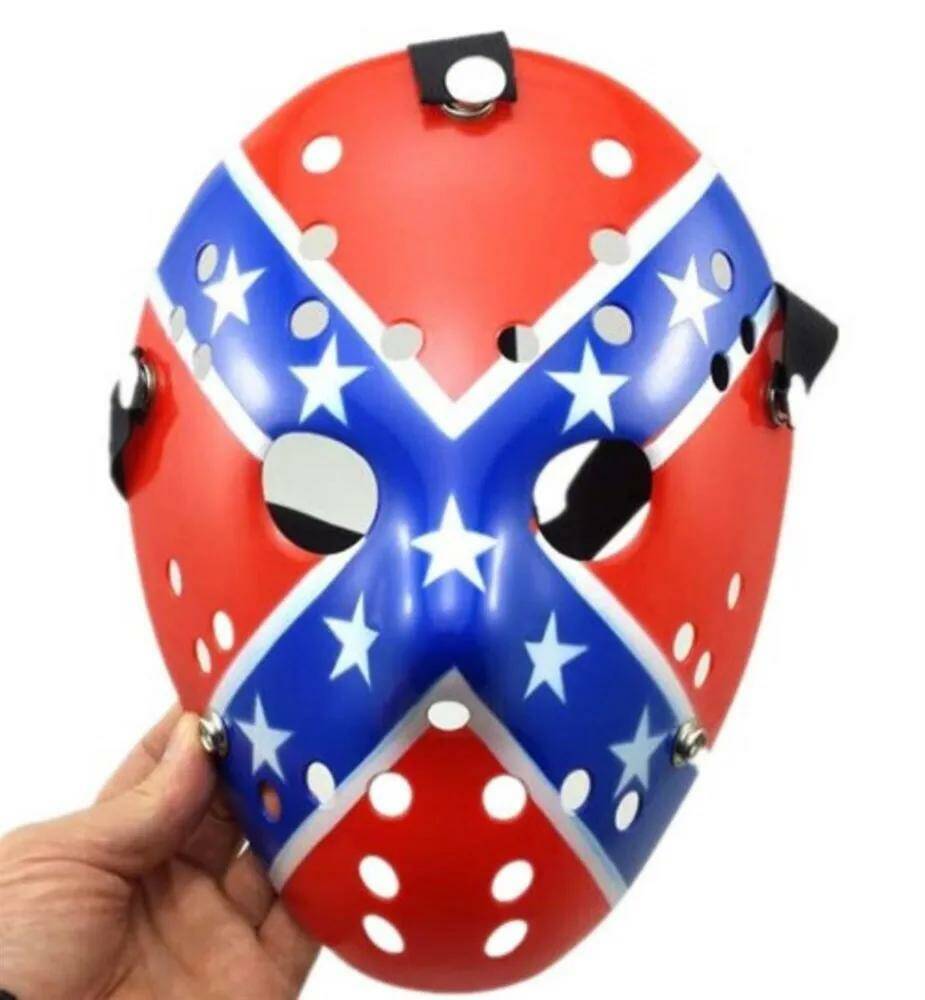 

Маска Джейсона с американским флагом "Пятница 13 е" (Friday The 13th), Красный;синий;белый, 23437