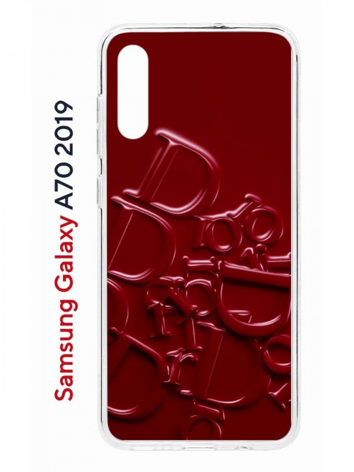 Чехол на Samsung Galaxy A70 Kruche Print Dior,противоударный силиконовый бампер с принтом