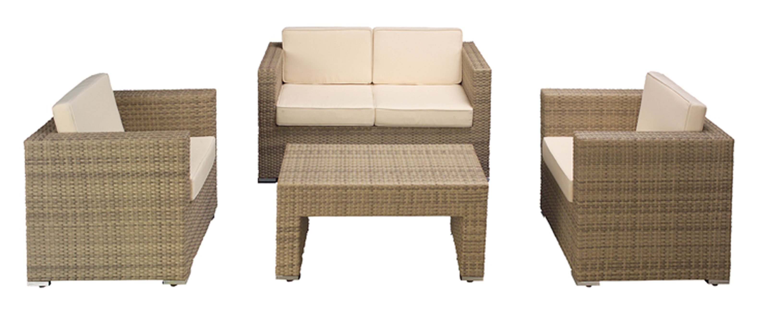 Набор Konway KN-4417_elfenbein диван, 2 кресла, стол, цвет слоновая кость