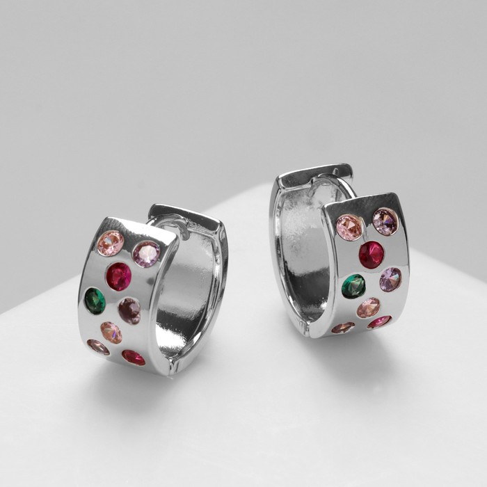 

Серьги конго из бижутерного сплава; меди Queen fair 9912370, фианит, 9912370