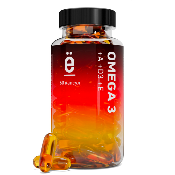 

ебатон Omega 3 + A + D3 + E 60 капсул