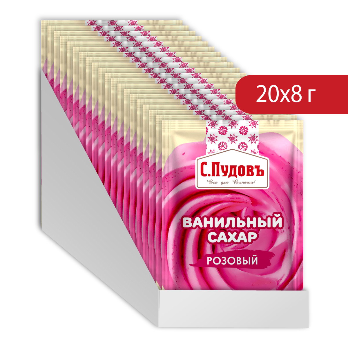 

Ванильный сахар С.Пудовъ розовый, 8 г x 20 шт