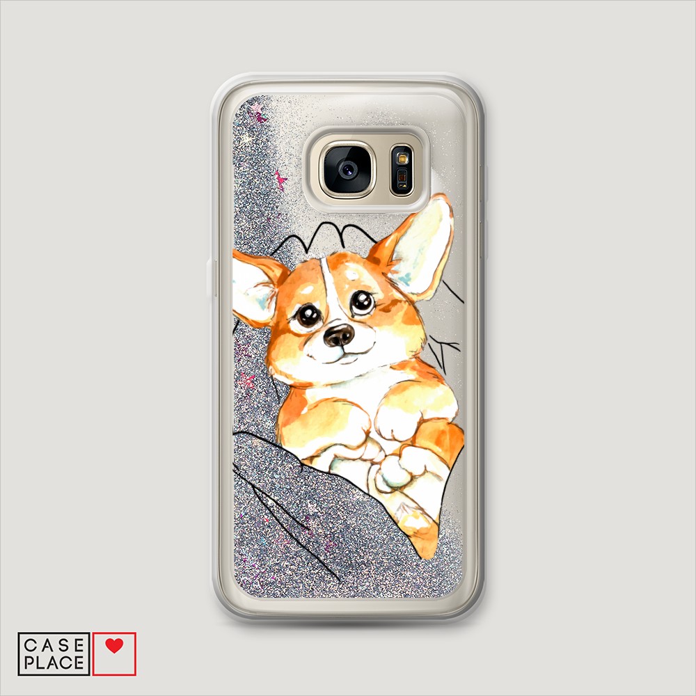 

Чехол Awog на Samsung Galaxy S7 Edge "Корги в ладошках", Разноцветный, 24691-1