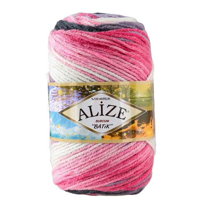 

Пряжа ALIZE "Burcum batik" 100% акрил 200 м /100 гр (1602) - 1 шт, Розовый