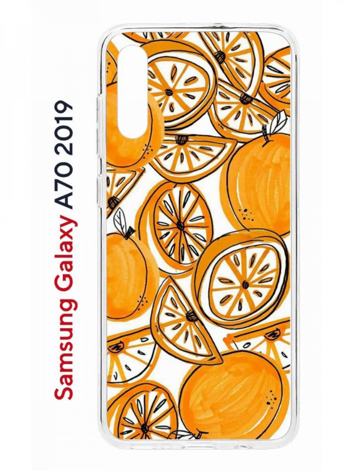 Чехол на Samsung Galaxy A70 Kruche Print Апельсины,противоударный силиконовый бампер