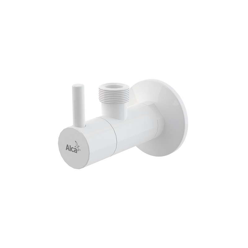 

Угловой вентиль с фильтром Alcaplast 1/2" х 1/2", круглый, белый