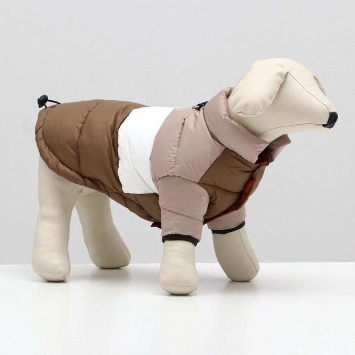 Куртка для собак Sima-land с утяжкой размер 12, бежево-коричневая (7980739)