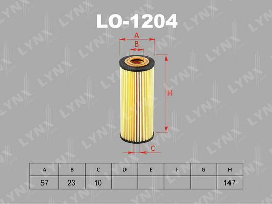 

LYNXauto фильтр масляный LO1204