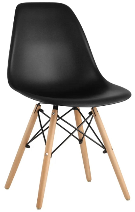 фото Стул ridberg dsw eames (цвет: черый, ножки: массив дерева)