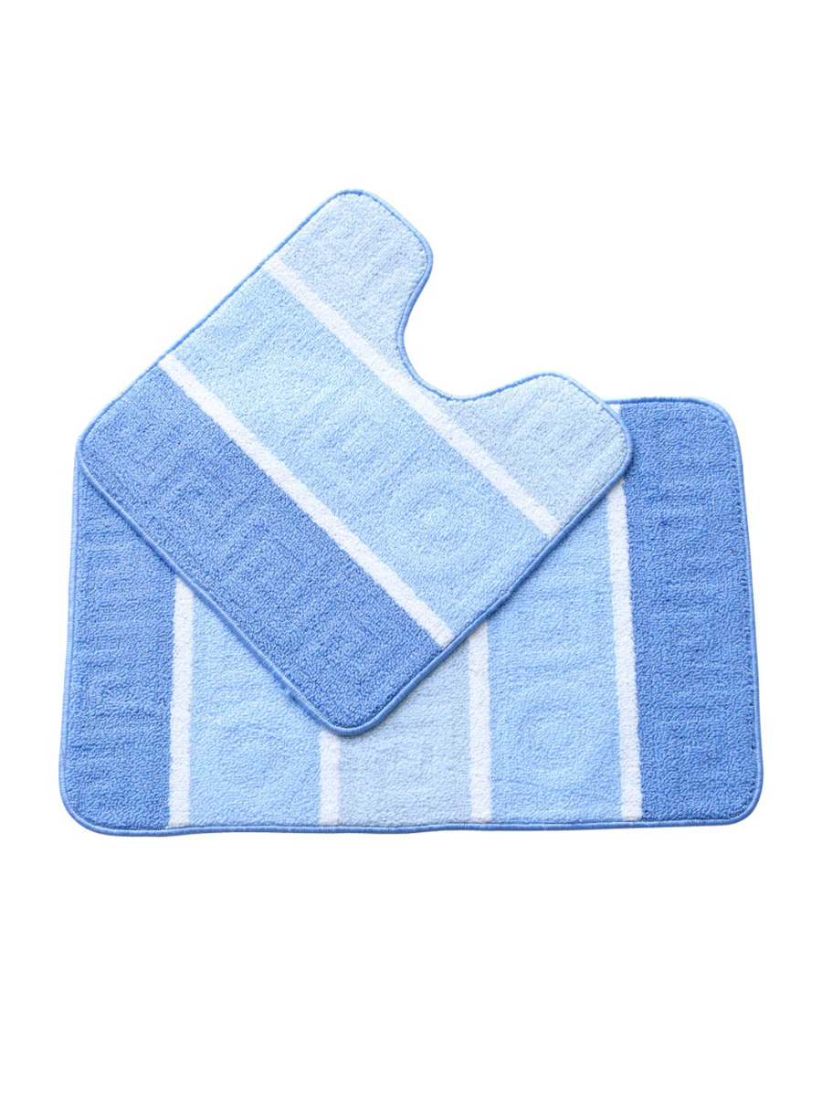 фото Набор ковриков для ванной комнаты голубой 50х50 и 50х80 арт. укв-10111 kamalak tekstil
