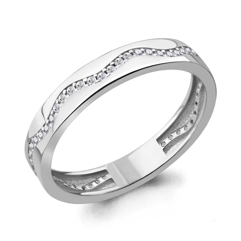 

Кольцо из серебра с фианитом р. 21,5 Aquamarine 61687А_925_р, 61687А_925_р