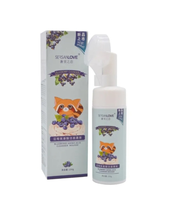 фото Пенка для умывания sersanlove с щеточкой с экстрактом черники blueberry cleanser 150 мл