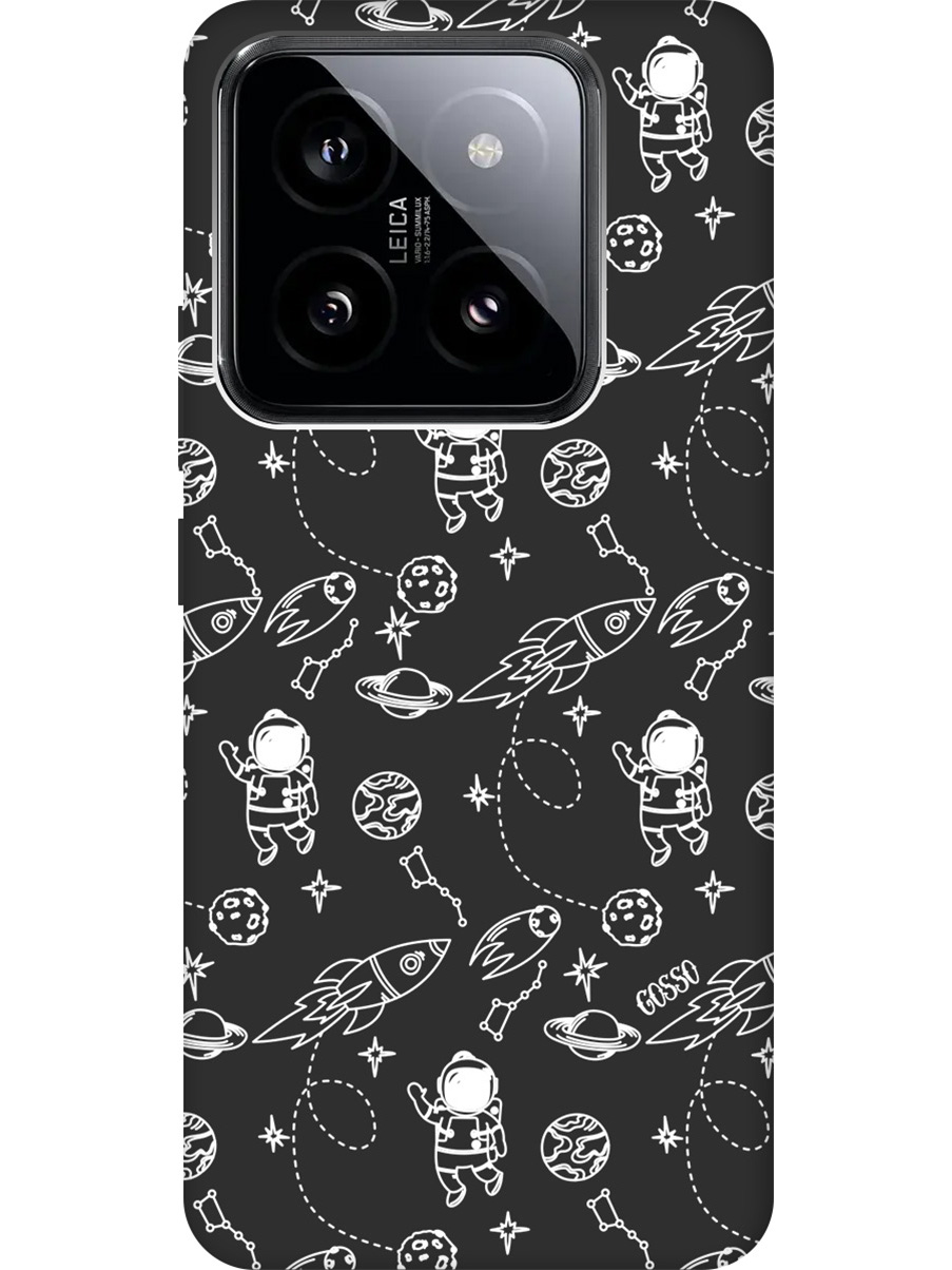 

Силиконовый чехол на Xiaomi 14 Pro с рисунком "Space W" Soft Touch черный, Черный;белый;серый, 20012091