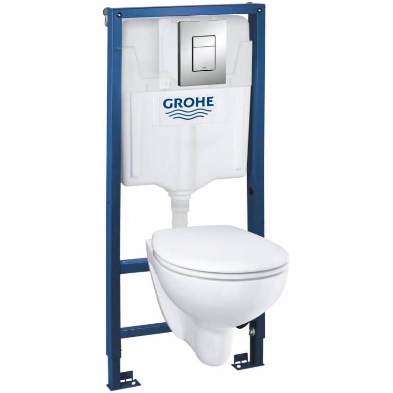 

Комплект унитаза с инсталляцией Grohe Solido Compact с сиденьем Микролифт и клавишей смыва