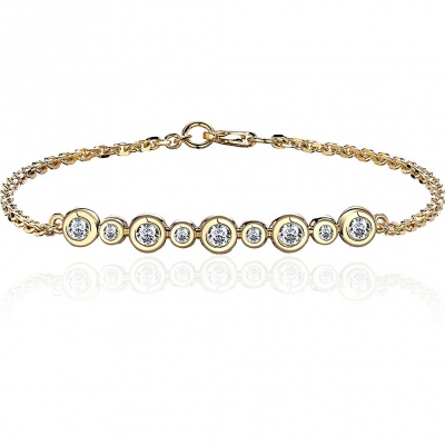 

Браслет из желтого золота с фианитом р. 17 Эстет 01Б132874, 01Б132874