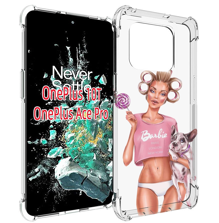 

Чехол MyPads Барби-с-собачкой женский для OnePlus 10T, Прозрачный, Tocco