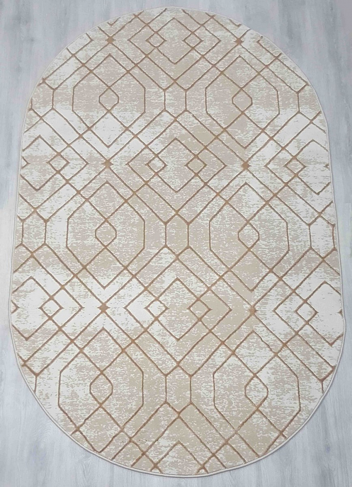 фото Ковер ambiance 4303a овал бежевый 3х1,5м. sofia rugs