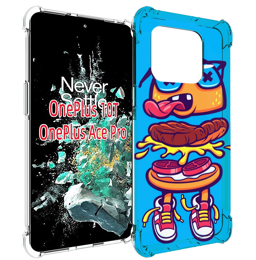 

Чехол MyPads Бургер с очками для OnePlus 10T, Прозрачный, Tocco