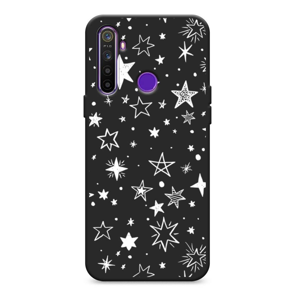 

Чехол Awog на Realme 5 "Звездочки графика белая", Разноцветный, 251552-1