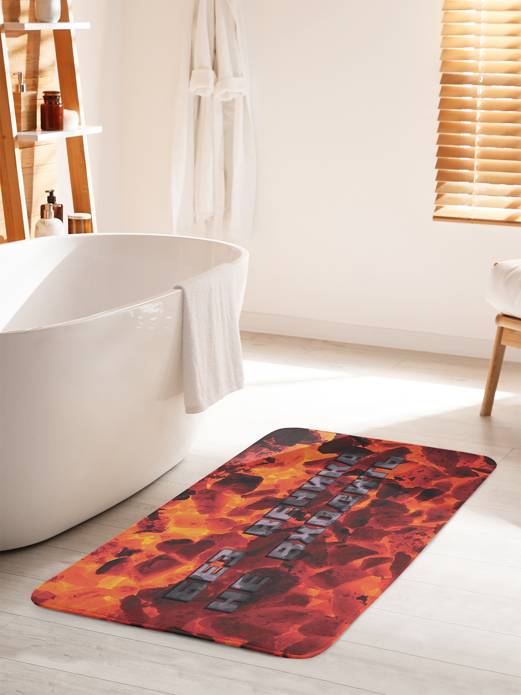 

Коврик для ванной туалета душа JoyArty "Угли в бане", bath_431399_60x100