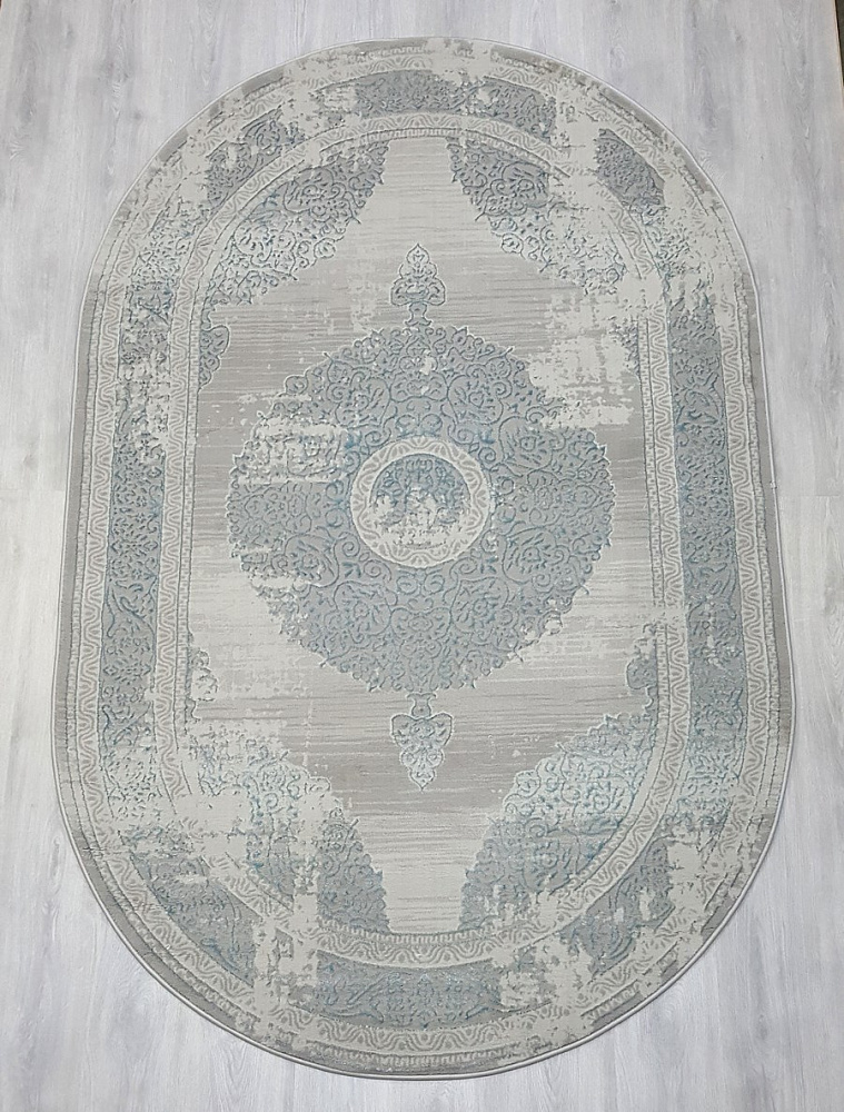 фото Ковер ambiance 4334a овал голубой 1,5х0,8м. sofia rugs