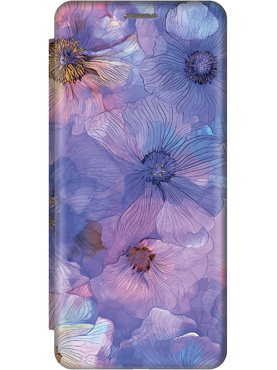 

Чехол-книжка на Xiaomi Redmi Note 12 с принтом "Фиолетовые маки" золотой, Золотистый;фиолетовый, 762098323