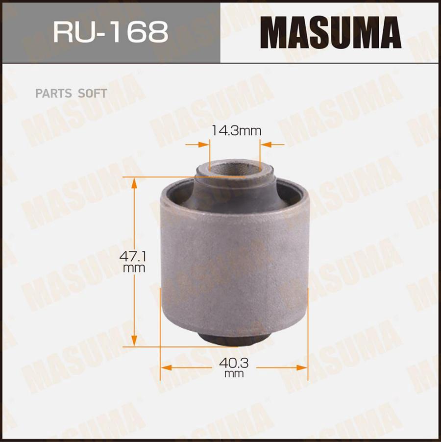 

MASUMA RU168 Сайлентблок MASUMA Mark,Chaser,Cresta /#X90, JZX9#/ втулка амортизатора rear